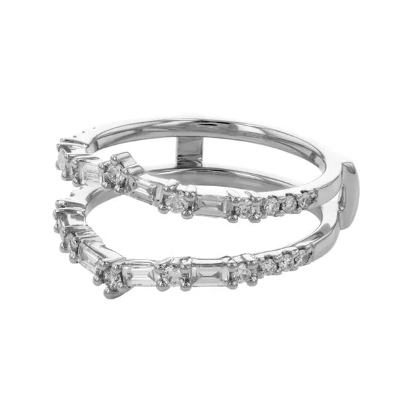 14K White Gold 0.60 ctw Baguette and Round Diamond Ring Guard Image 2 Paul Bensel Jewelers Yuma, AZ