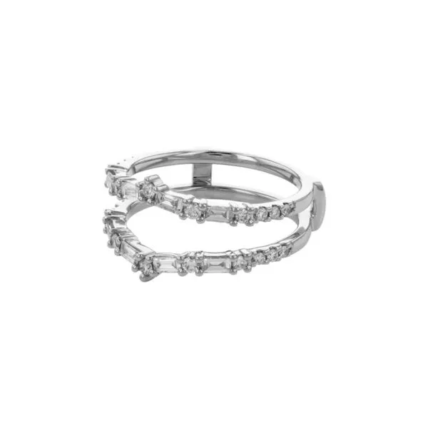 14K White Gold 0.60 ctw Baguette and Round Diamond Ring Guard Image 3 Paul Bensel Jewelers Yuma, AZ