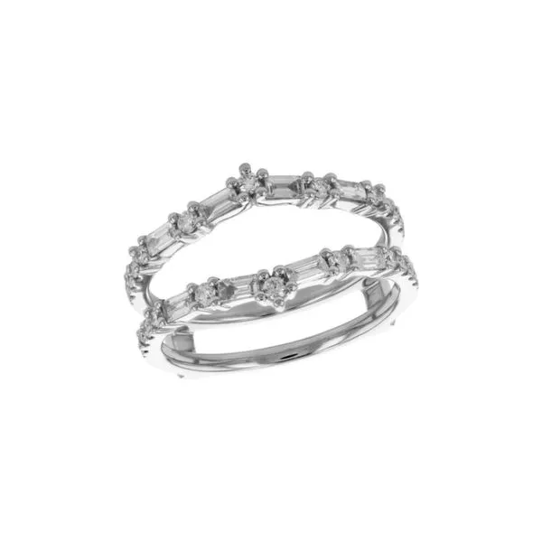 14K White Gold 0.60 ctw Baguette and Round Diamond Ring Guard Image 4 Paul Bensel Jewelers Yuma, AZ