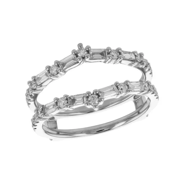 14K White Gold 0.60 ctw Baguette and Round Diamond Ring Guard Paul Bensel Jewelers Yuma, AZ