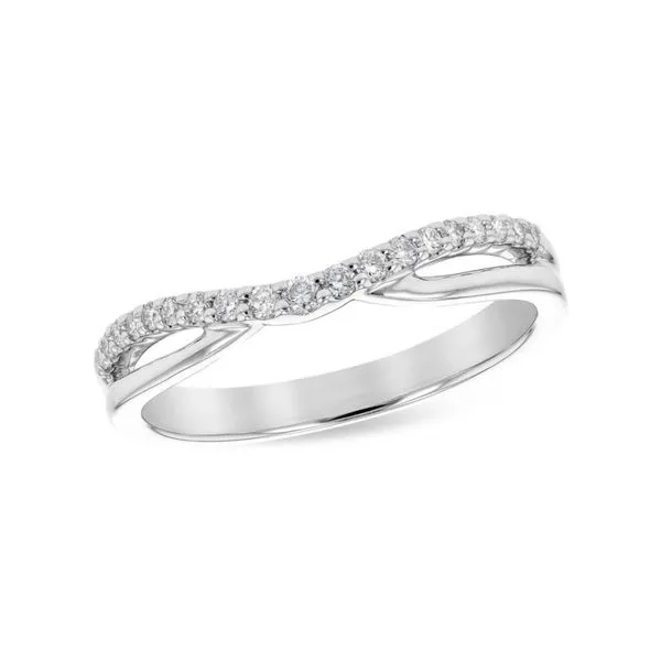 14K White Gold 0.17 ctw Diamond Contour Wedding Band Paul Bensel Jewelers Yuma, AZ