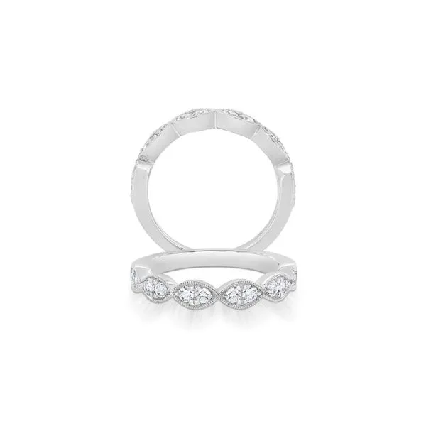 14K White Gold Intertwined Milgrain Stackable Diamond Band Paul Bensel Jewelers Yuma, AZ