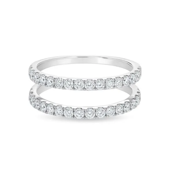 14K White Gold 0.85 ctw French V-Split Diamond Ring Guard Paul Bensel Jewelers Yuma, AZ