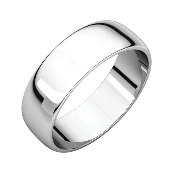 10K White Gold 6 mm Polished Half Round Wedding Band Paul Bensel Jewelers Yuma, AZ