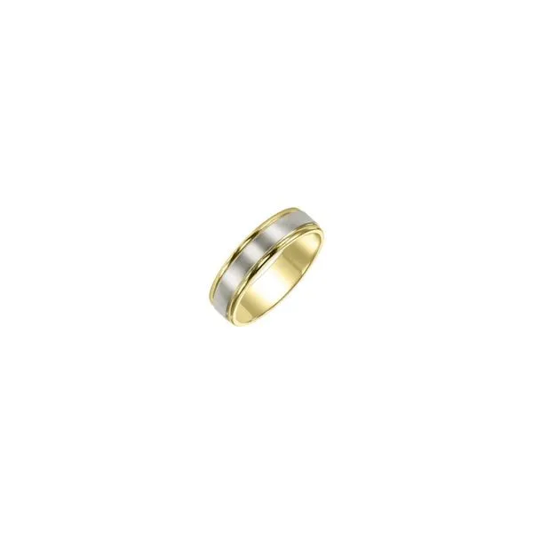 14K Two-Tone Yellow and White Gold 6 mm Comfort Fit Wedding Band Image 2 Paul Bensel Jewelers Yuma, AZ