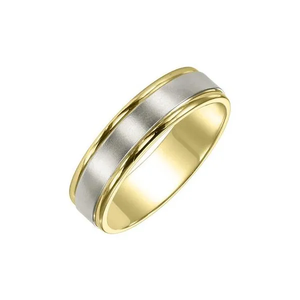 14K Two-Tone Yellow and White Gold 6 mm Comfort Fit Wedding Band Paul Bensel Jewelers Yuma, AZ