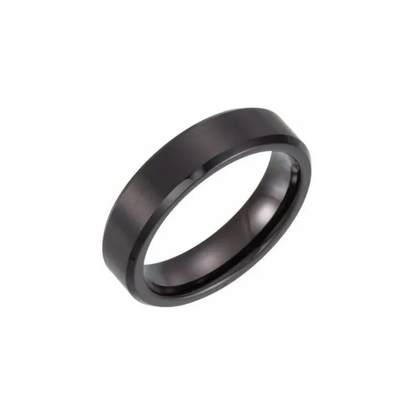 Black PVD Tungsten 6 mm Beveled Edge Band Image 2 Paul Bensel Jewelers Yuma, AZ