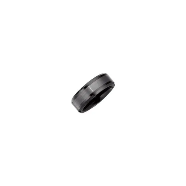 Ceramic Couture® & Tungsten 8 mm Beveled-Edge Band Image 2 Paul Bensel Jewelers Yuma, AZ
