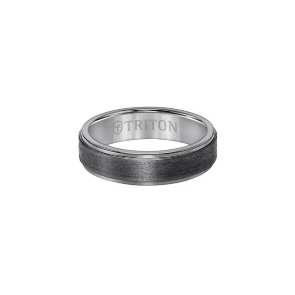 Tantalum 6 mm Step Edge Wedding Band with Satin Finish Image 4 Paul Bensel Jewelers Yuma, AZ