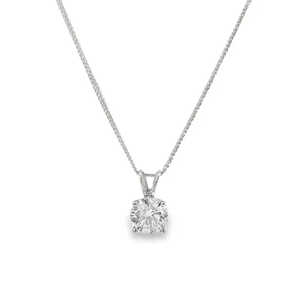 14K White Gold 1 Carat Traditional Diamond Solitaire Necklace Paul Bensel Jewelers Yuma, AZ