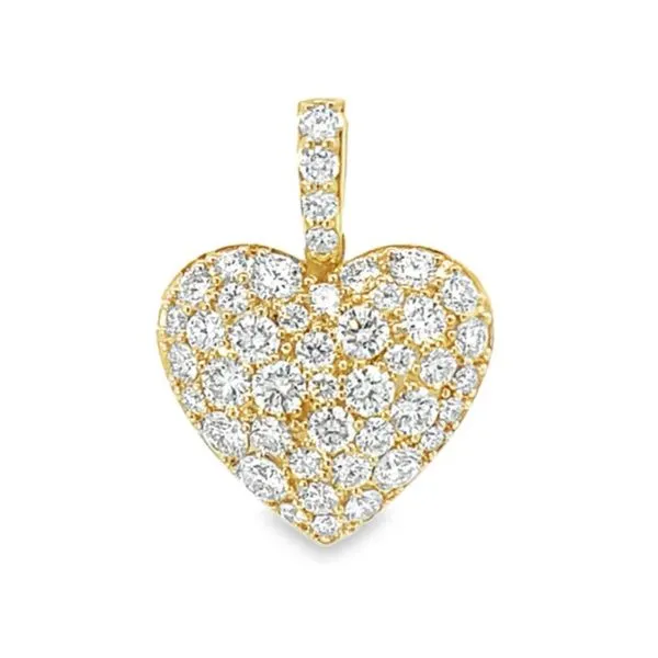 14K Yellow Gold 1.10 ctw Dome Heart Pavé Pendant Paul Bensel Jewelers Yuma, AZ