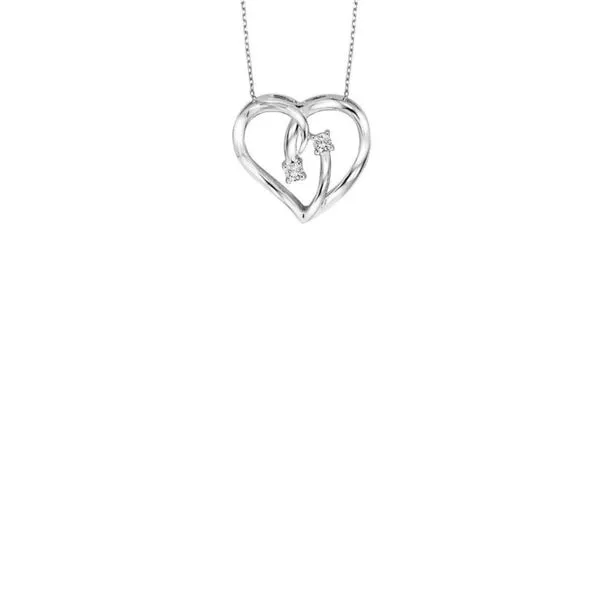 Sterling Silver Two Stone Diamond Necklace Image 2 Paul Bensel Jewelers Yuma, AZ