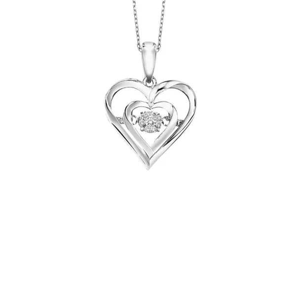 Sterling Silver Rhythym of Love Diamond Heart Necklace Image 2 Paul Bensel Jewelers Yuma, AZ