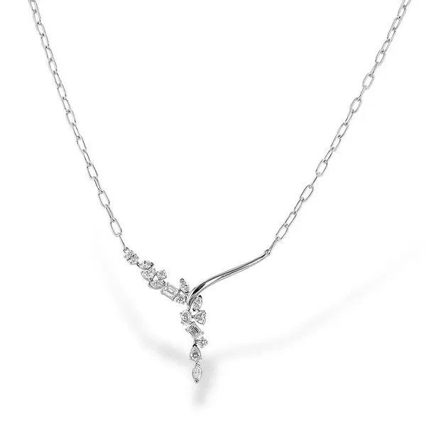 14K White Gold Scattered Diamond Necklace Paul Bensel Jewelers Yuma, AZ