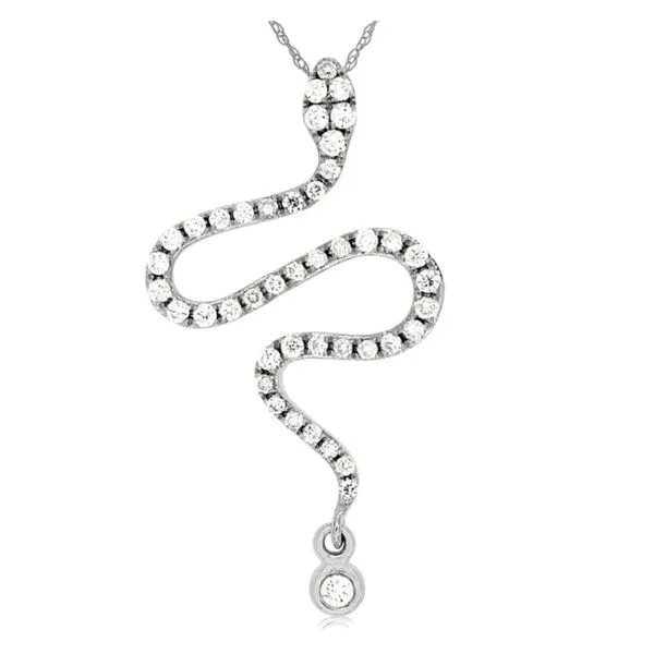 14K White Gold 0.21 ctw Diamond Snake Necklace Paul Bensel Jewelers Yuma, AZ