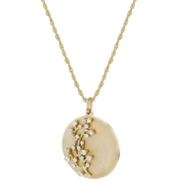 14K Yellow Gold 0.24 ctw Diamond Disc Necklace Image 2 Paul Bensel Jewelers Yuma, AZ
