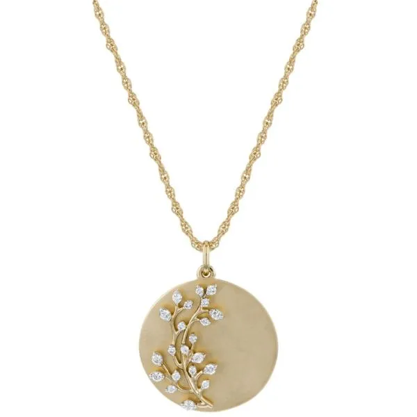 14K Yellow Gold 0.24 ctw Diamond Disc Necklace Paul Bensel Jewelers Yuma, AZ