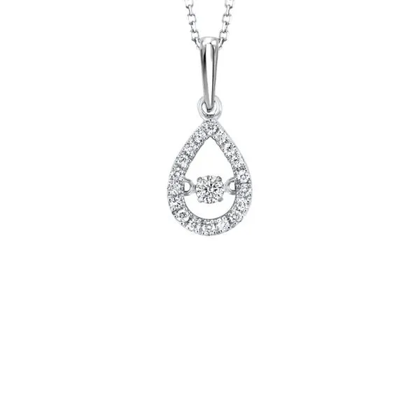 10K White Gold 0.18 ctw Halo Style Rhythm of Love Diamond Necklace Image 2 Paul Bensel Jewelers Yuma, AZ