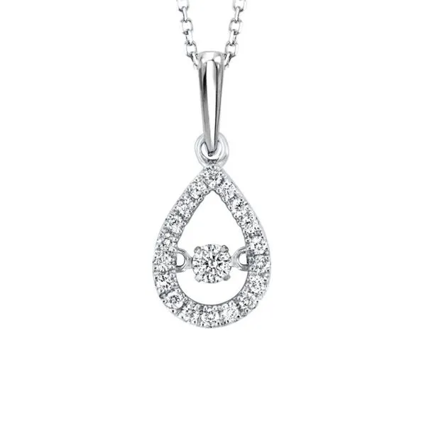 10K White Gold 0.18 ctw Halo Style Rhythm of Love Diamond Necklace Paul Bensel Jewelers Yuma, AZ