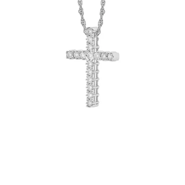14K White Gold 0.50 ctw Diamond Cross Necklace Image 4 Paul Bensel Jewelers Yuma, AZ