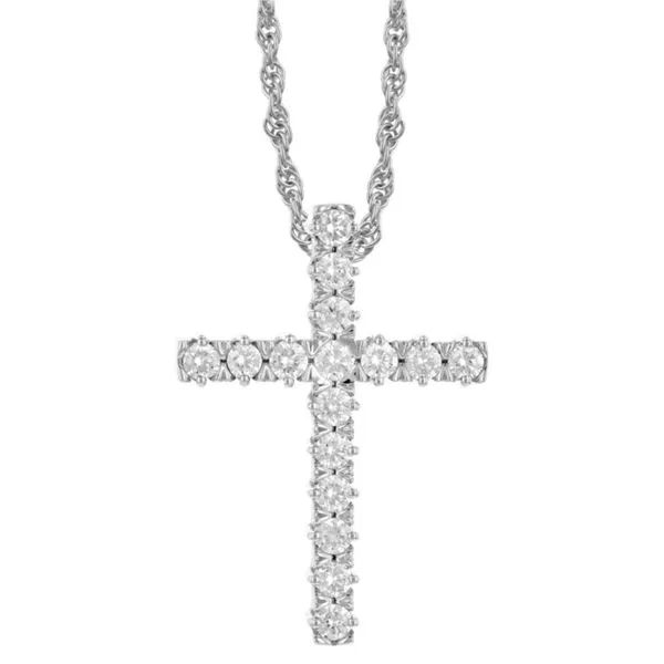 14K White Gold 0.50 ctw Diamond Cross Necklace Paul Bensel Jewelers Yuma, AZ
