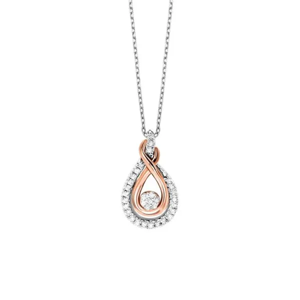 Sterling Silver and 10K Rose Gold Diamond Necklace Paul Bensel Jewelers Yuma, AZ