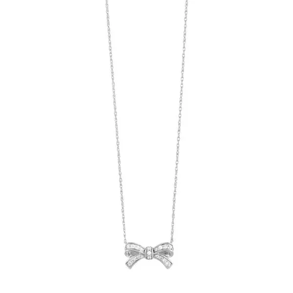 10K White Gold 0.14 ctw Diamond Bow Necklace Image 4 Paul Bensel Jewelers Yuma, AZ