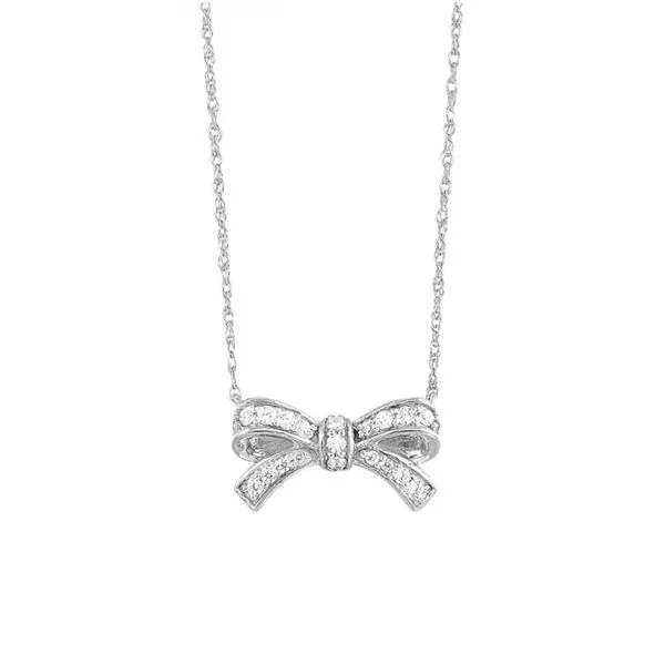 10K White Gold 0.14 ctw Diamond Bow Necklace Paul Bensel Jewelers Yuma, AZ