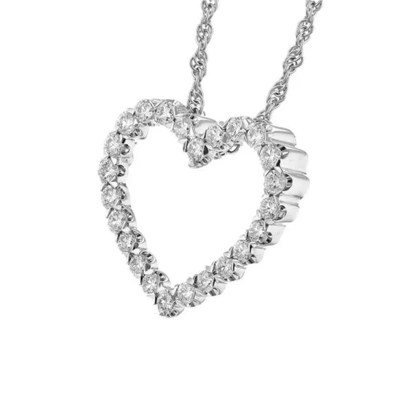 14K White Gold 0.50 ctw Diamond Heart Necklace Image 3 Paul Bensel Jewelers Yuma, AZ