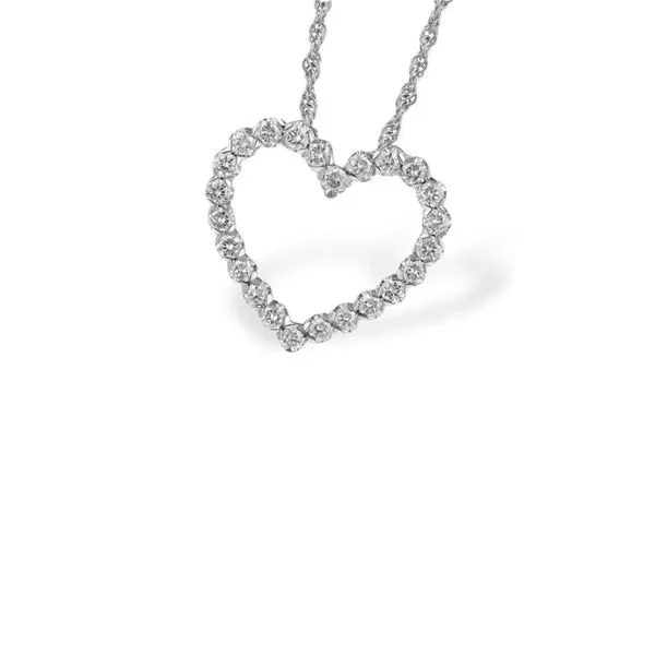 14K White Gold 0.50 ctw Diamond Heart Necklace Image 4 Paul Bensel Jewelers Yuma, AZ