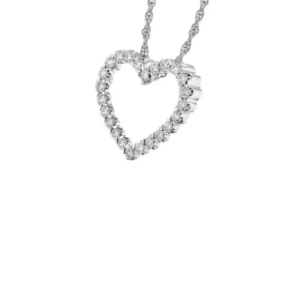 14K White Gold 0.50 ctw Diamond Heart Necklace Image 5 Paul Bensel Jewelers Yuma, AZ