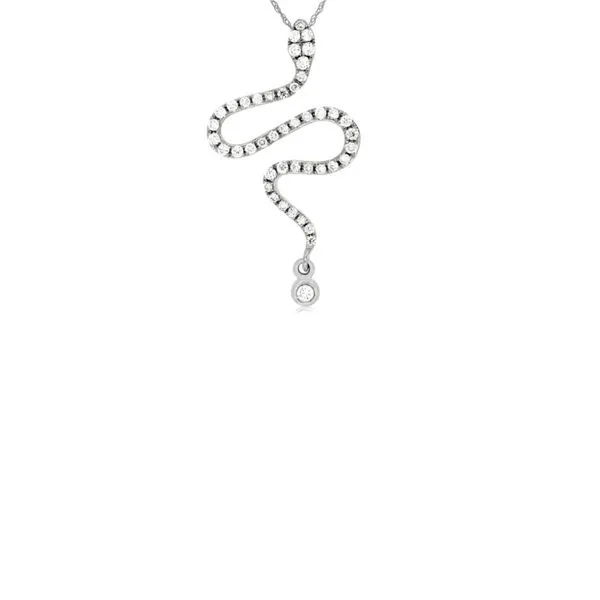 14K White Gold 0.21 ctw Diamond Snake Necklace Image 2 Paul Bensel Jewelers Yuma, AZ