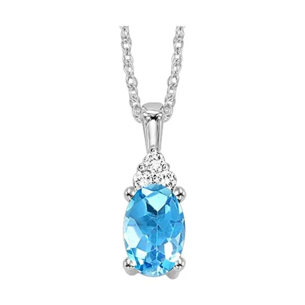 10K White Gold Blue Topaz and Diamond Necklace Paul Bensel Jewelers Yuma, AZ