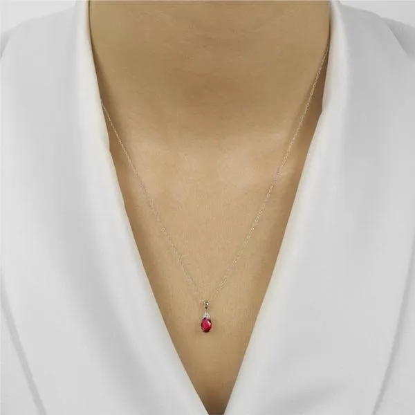 10K White Gold Ruby and Diamond Necklace Image 2 Paul Bensel Jewelers Yuma, AZ