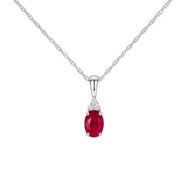 10K White Gold Ruby and Diamond Necklace Paul Bensel Jewelers Yuma, AZ