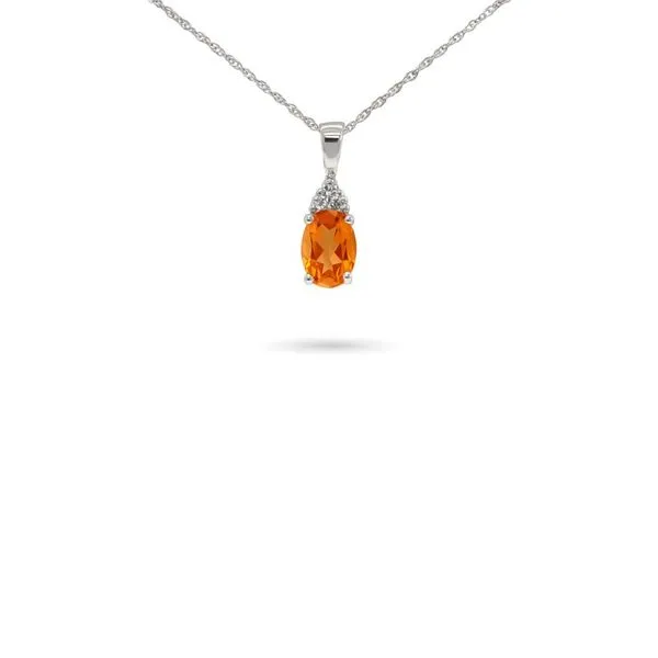 10K White Gold Citrine and Diamond Necklace Image 3 Paul Bensel Jewelers Yuma, AZ