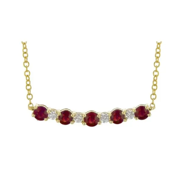 14K Yellow Gold Ruby and Diamond Smile Necklace Paul Bensel Jewelers Yuma, AZ