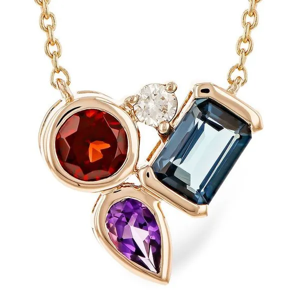14K Rose Gold Multi-Stone Necklace Paul Bensel Jewelers Yuma, AZ