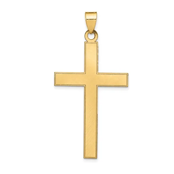 14K Yellow Gold 48 x 25 mm Satin Florentine Cross Pendant Paul Bensel Jewelers Yuma, AZ