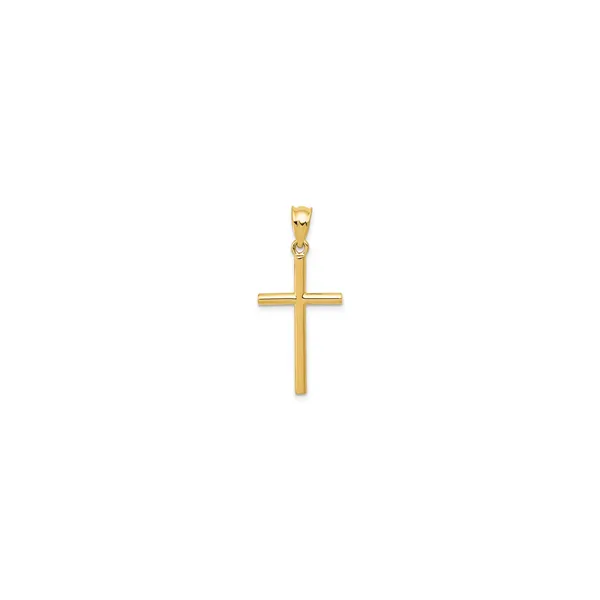 14K Yellow Gold 25 x 14 mm Solid Cross Pendant Image 2 Paul Bensel Jewelers Yuma, AZ