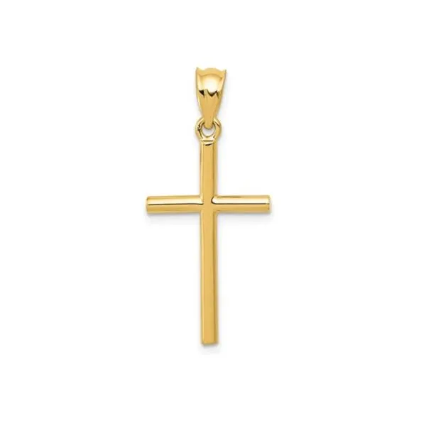14K Yellow Gold 25 x 14 mm Solid Cross Pendant Paul Bensel Jewelers Yuma, AZ