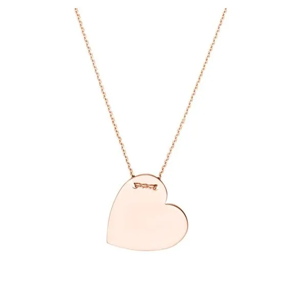 14K Rose Gold Engravable Heart Necklace Paul Bensel Jewelers Yuma, AZ