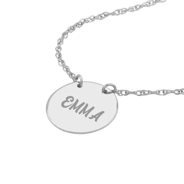 14K White Gold Mini Disc Necklace Image 2 Paul Bensel Jewelers Yuma, AZ
