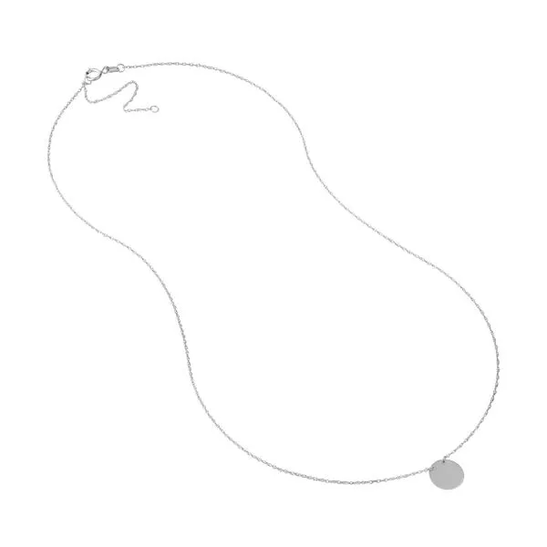 14K White Gold Mini Disc Necklace Image 3 Paul Bensel Jewelers Yuma, AZ