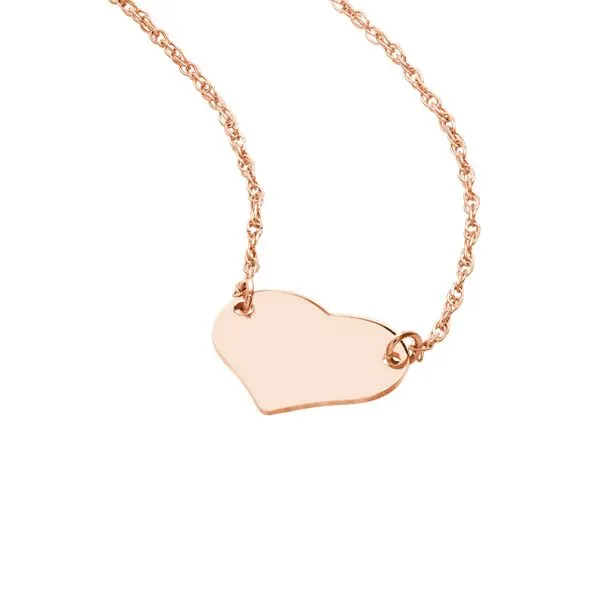 14K Rose Gold Mini Heart Necklace Image 2 Paul Bensel Jewelers Yuma, AZ