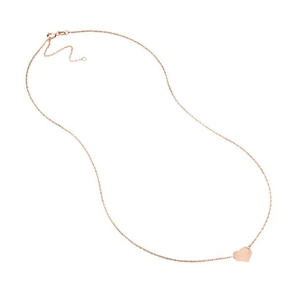 14K Rose Gold Mini Heart Necklace Image 3 Paul Bensel Jewelers Yuma, AZ