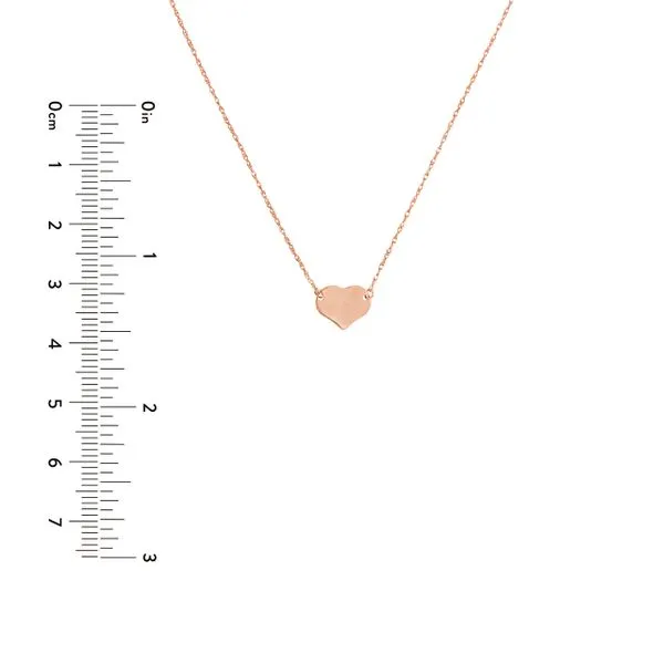14K Rose Gold Mini Heart Necklace Image 5 Paul Bensel Jewelers Yuma, AZ