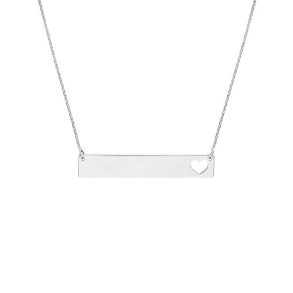 Sterling Silver Cutout Heart Bar Necklace Paul Bensel Jewelers Yuma, AZ