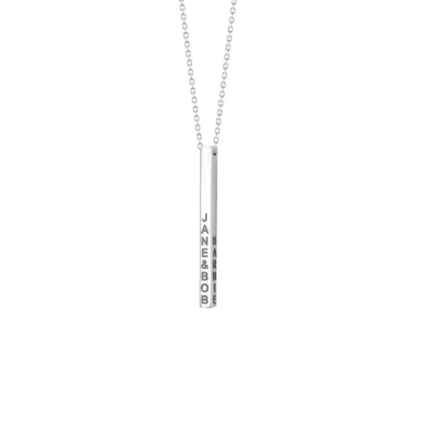 Sterling Silver Vertical Bar Necklace Image 4 Paul Bensel Jewelers Yuma, AZ
