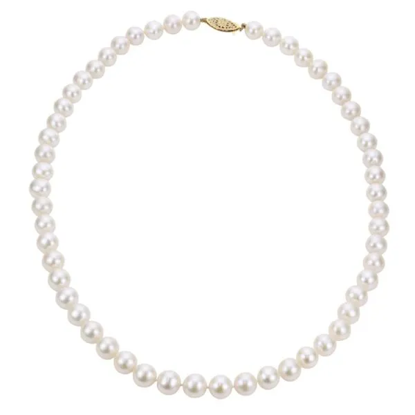14K Yellow Gold 6 - 6.5 mm A Quality Cultured Freshwater Pearl Necklace - 18 inches Paul Bensel Jewelers Yuma, AZ